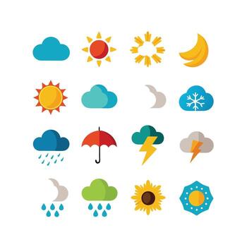 Weather Icon Set Collection for Websites and Mobile Applications vector