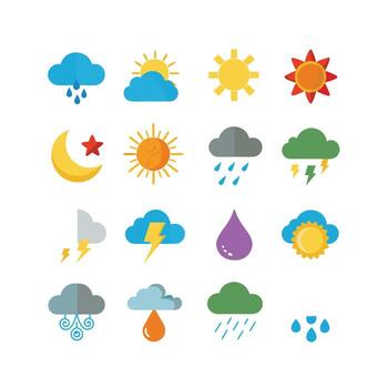 Weather Icon Set Collection for Websites and Mobile Applications vector