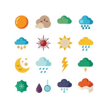 Weather Icon Set Collection for Websites and Mobile Applications vector