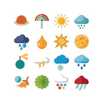 Weather Icon Set Collection for Websites and Mobile Applications vector