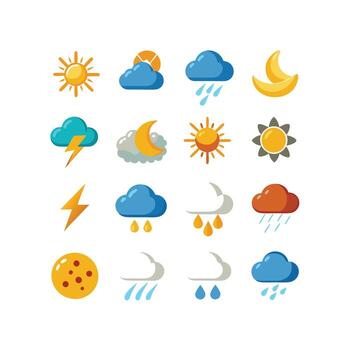 Weather Icon Set Collection for Websites and Mobile Applications vector