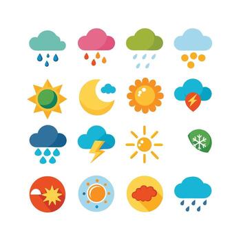 Weather Icon Set Collection for Websites and Mobile Applications vector