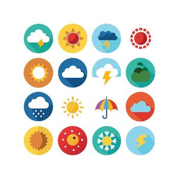 Weather Icon Set Collection for Websites and Mobile Applications vector