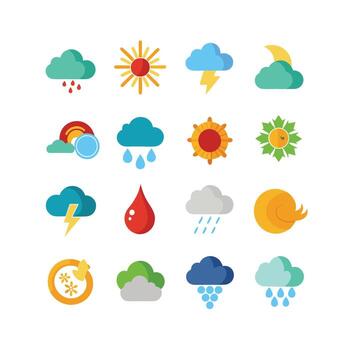 Weather Icon Set Collection for Websites and Mobile Applications vector