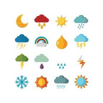 Weather Icon Set Collection for Websites and Mobile Applications vector