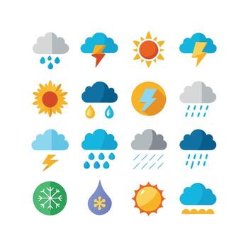 Weather Icon Set Collection for Websites and Mobile Applications vector