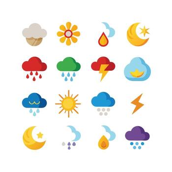 Weather Icon Set Collection for Websites and Mobile Applications vector