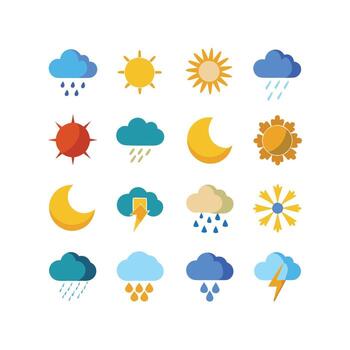 Weather Icon Set Collection for Websites and Mobile Applications vector