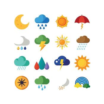 Weather Icon Set Collection for Websites and Mobile Applications vector