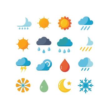 Weather Icon Set Collection for Websites and Mobile Applications vector