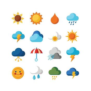 Weather Icon Set Collection for Websites and Mobile Applications vector