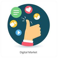 Digital Market and online marketing icon concept vector