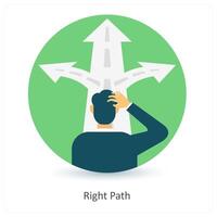 Right Path and direction icon concept vector
