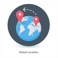 Global Location and world icon concept vector