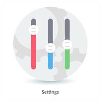 Settings and control icon concept vector