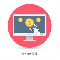 Pay per Click and money icon concept vector