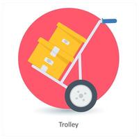 Trolley and cart icon concept vector
