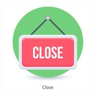 Close and label icon concept vector
