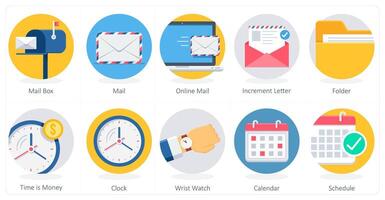 A set of 10 Business icons as mail box, mail, online mail vector