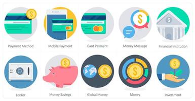A set of 10 Business icons as payment method, mobile payment, card payment vector