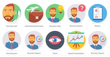 A set of 10 Business icons as business call, international business, business idea vector