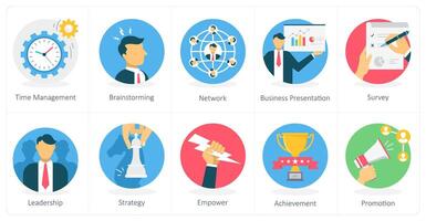 A set of 10 Business icons as business idea, business query, businessman vector