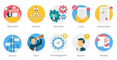 A set of 10 Business icons as global business, globe, international flight vector