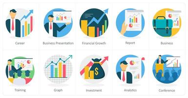 A set of 10 Business icons as manager, leader, global business vector