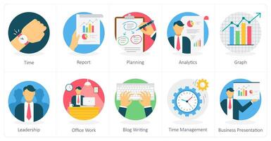 A set of 10 Business icons as businessman, business query, business idea vector