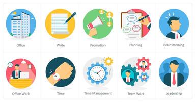 A set of 10 Business icons as board presentation, financial presentation, financial growth vector