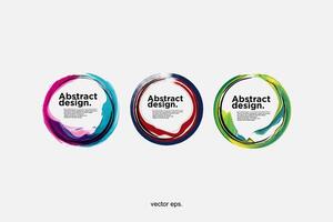 abstract design logo set with colorful circles vector