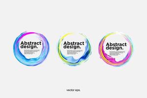 abstract design logo set with colorful circles vector