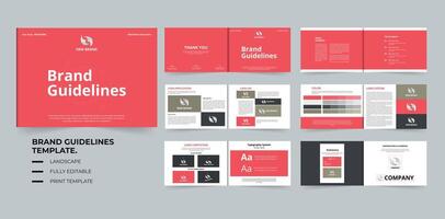 Brand Identity Guideline template or visual identity template design vector