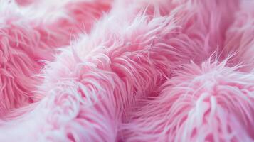 A close up of a pink fuzzy animal fur photo