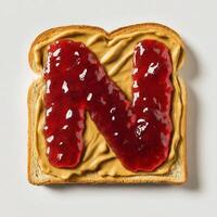 Peanut Butter and Jelly Typeface, Letter N photo