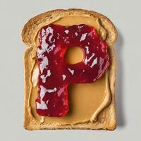 Peanut Butter and Jelly Typeface, Letter P photo