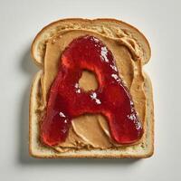 Peanut Butter and Jelly Typeface, Letter A photo