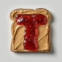 Peanut Butter and Jelly Typeface, Letter T photo