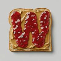 Peanut Butter and Jelly Typeface, Letter W photo