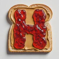 Peanut Butter and Jelly Typeface, Letter H photo