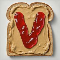 Peanut Butter and Jelly Typeface, Letter V photo