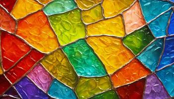 Multicolored stained glass pattern, Bright abstract background photo