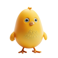 A cute 3D cartoon chicken looking at the camera with big eyes png