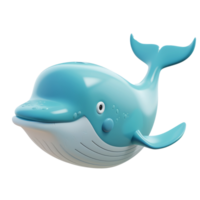 A cartoon blue whale with a smiling face. png