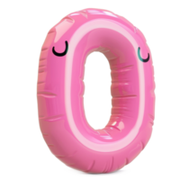 Pink pool float shaped like the number zero png