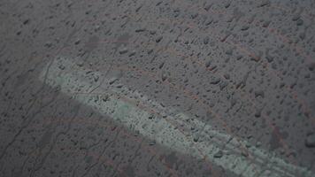 Rain drops on the car window , rainy day video
