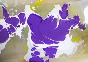 Process of creating painting in ebru technique. photo