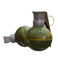 3d render gaming grenade with transparent background png
