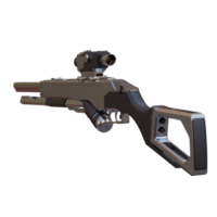 3d render gaming rifle with transparent background png