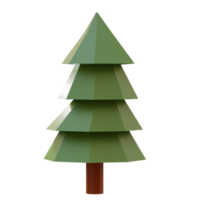 3d render low poly tree with background transparent png